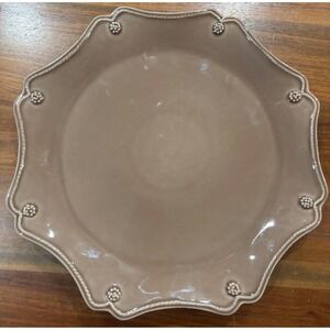 Juliska Berry and Thread Taupe Scalloped 13.5" Ceramic Platter Portugal